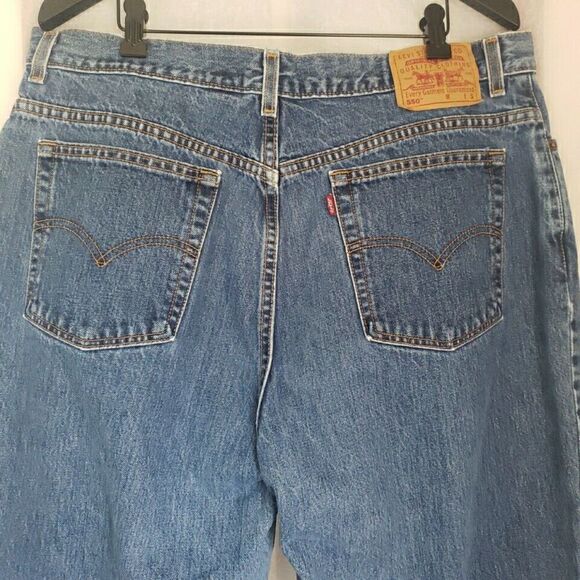 VTG Levi's 550 Jeans Relaxed Tapered 20 W S USA MADE High Rise 36 x 28 2000 Y2K - Picture 9 of 16